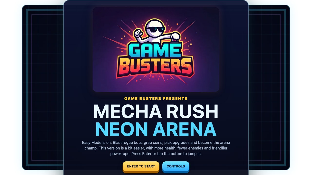 Mecha Rush Neon Arena start screen